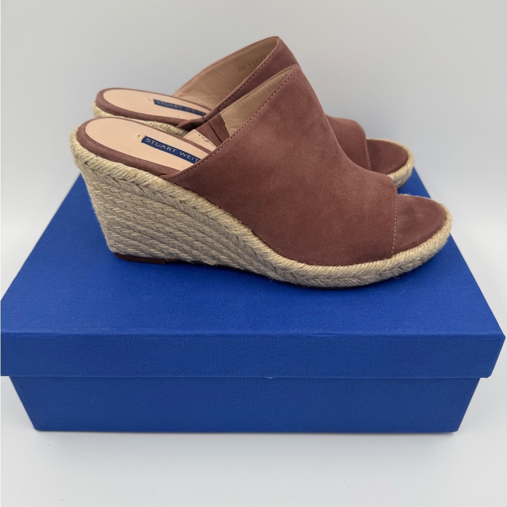 Stuart Weitzman Women's Brown Wedge Sandals - Picture 3 of 10